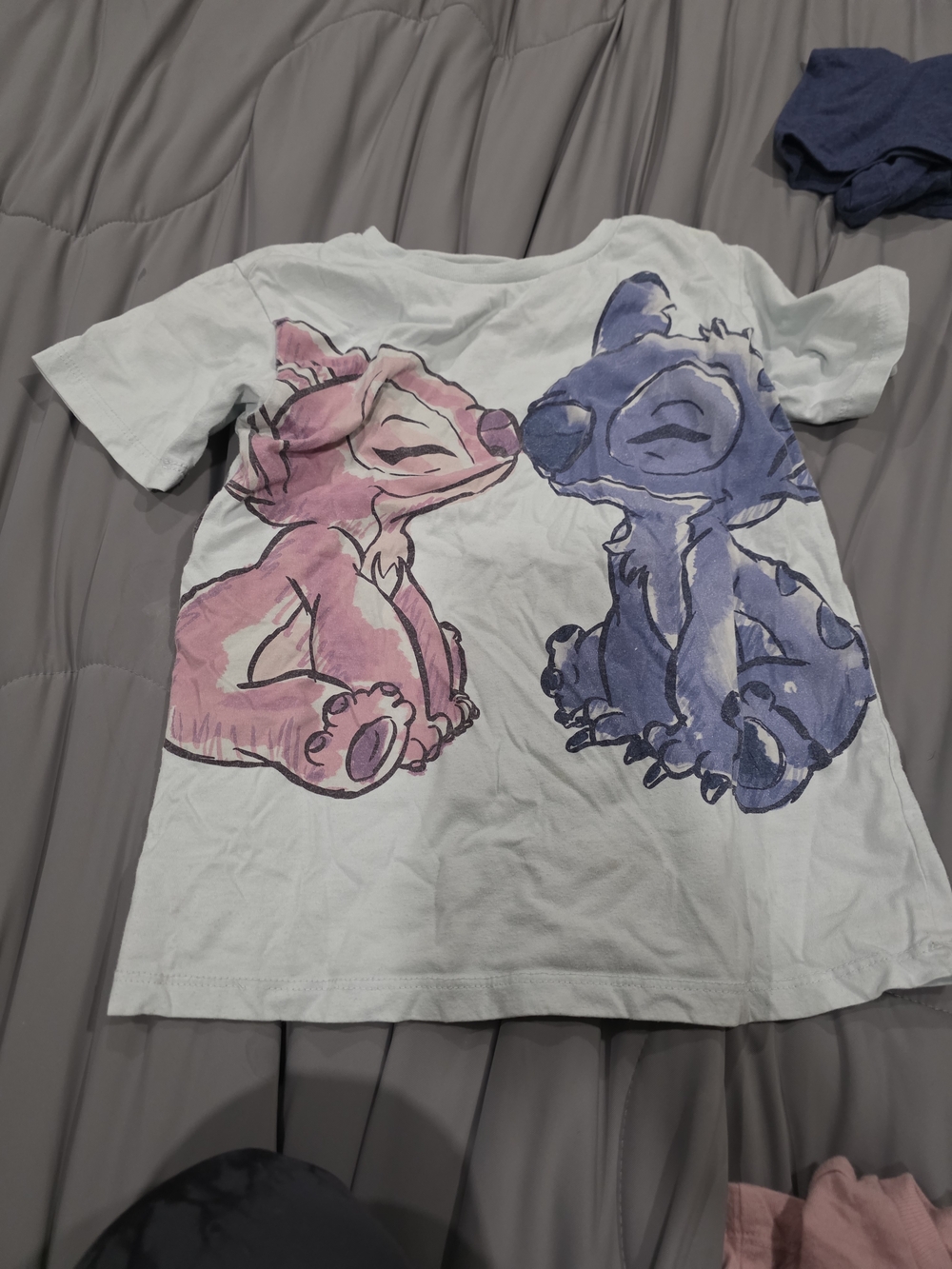 Kids Pink & Blue Graphic Tee with Character Print